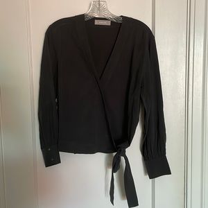 Everlane blouse, dark grey, silk.